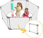Grondbox Baby - Baby Speelbox - Grondspeelbox Grijs - Playpen - Opvouwbare Baby Box - Speelmat met Hekje 72 cm hoog