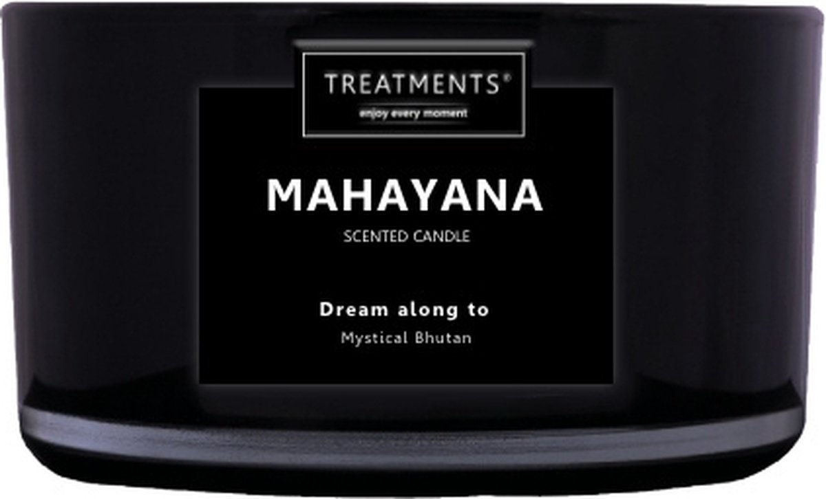 Treatments TSMXL - XL Geurkaars - Scented candle XL - Mahayana - 600 gram Zwart
