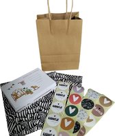 wenskaarten set, cadeau zakjes & cadeau stickers - 65 wenskaarten - surprise tasje - wenskaarten - cadeau zakjes - cadeau stickers