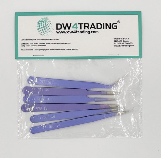 Precisie Pincet Set 10-delig XOOL ESD Precisie-pincet, 10 Stuks, Antistatisch, Roestvrij Staal, Niet-magnetisch, Voor Elektronica, Laboratorium, Sieraden, Reparatie Van Apparatuur ESD Veilige Pincet