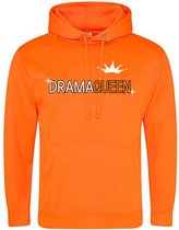 DramaQueen Oranje Hoodie - koningin - koningsdag - nederland - holland - dutch - grappig - unisex - trui - sweater - capuchon
