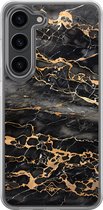 Casimoda® hoesje - Geschikt voor Samsung Galaxy S23 Plus - Marmer Grijs Brons - 2-in-1 case - Schokbestendig - Marble design - Verhoogde randen - Grijs, Transparant