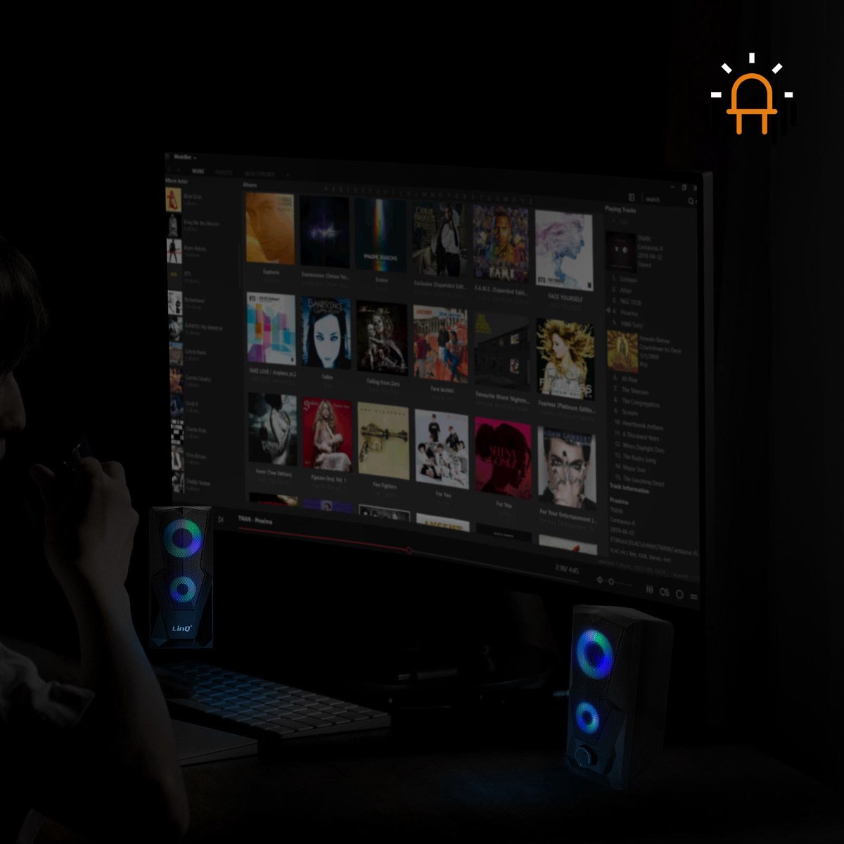 Enceintes LinQ S8508 Pour PC Et TV – Son Puissant Et LED Colorées