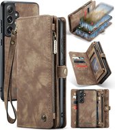 CaseMe 008 2-in-1 Book Case & Back Cover met Portemonnee - Geschikt voor Samsung Galaxy S24 Hoesje - Bruin