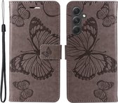 Coverup Butterfly Book Case - Convient pour Samsung Galaxy A55 Case - Grijs