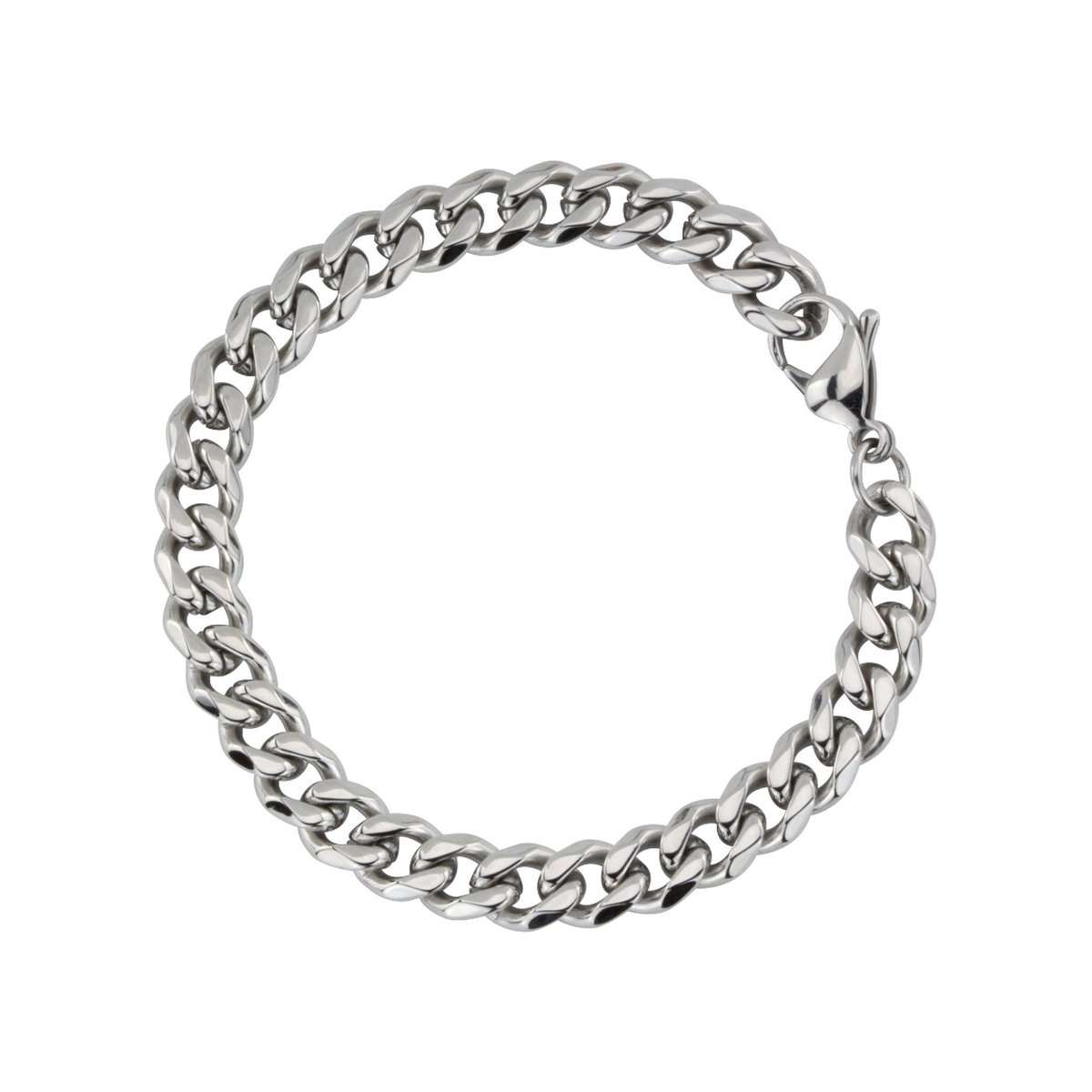 Traveller Armband - Heren - Zilverkleurig - Edelstaal - Schakels - 22 x 0,9 mm - 180958