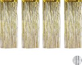 Relaxdays 4x deurgordijn folie - folie gordijn goud - glitter gordijn - feest - 250 cm