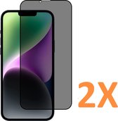 Apple iPhone 14 Pro Screen Protector Glas - Protecteur d'écran en Tempered Glass trempé anti- Spy - 2x