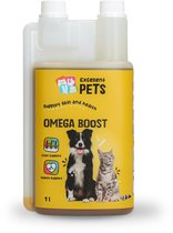 Excellent Omega Boost 1L - Aanvullend dierenvoer - Omega 3 en 6 vetzuren - Verbeterd lichamelijke gezondheid voor huisdieren - Multifunctioneel - Natuurlijke oliën
