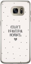 Casimoda® hoesje - Geschikt voor Samsung S7 Edge - Collect Beautiful Moments - Backcover - Siliconen/TPU - Bruin/beige