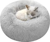 Kattenbed, wollig, kattenkussen, wasbaar, hondenbed, kleine honden, huisdierbed voor kleine honden, katten en andere huisdieren (60 cm, lichtgrijs)