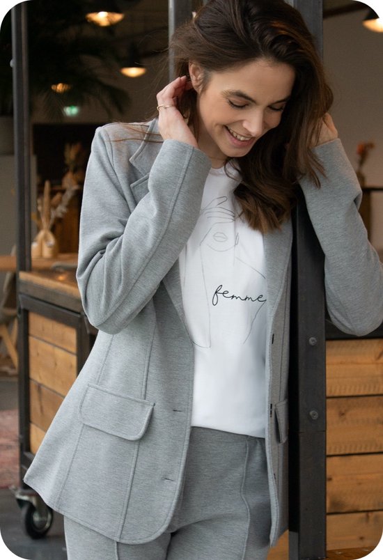 UNibelle Blazer voor dames, sportief, elegant, lange blazer met 3/4 mouwen, zomer, licht, zakelijk, kantoor, blazer, jas, effen, open voorkant, slim fit, S-3XL, navyblauw, XL