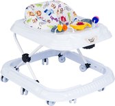 Bogi baby walker - Luxe loopstoel - Verstelbaar in 3 standen - Zitje extra hoog extra veilig - Met 3 speelfuncties - 10 wielen - Wit