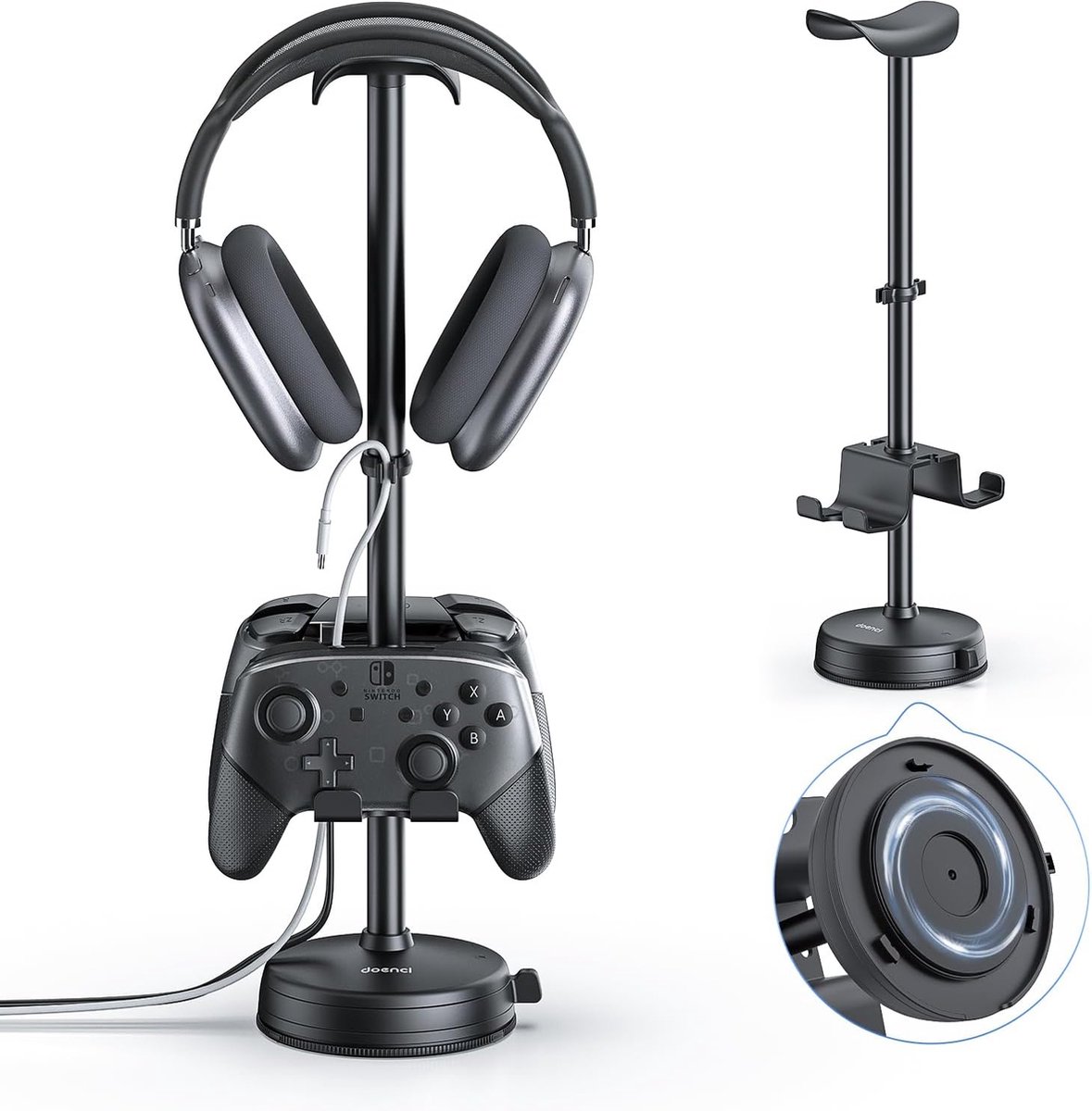 Controller houder en hoofdtelefoonstandaard met zuignapbasis, headset-standaard, controllerhouder voor PS5 PS4 Nintendo Switch Xbox Gaming Controller, hoofdtelefoonstandaard voor gaming headset - Merkloos
