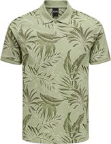 ONLY & SONS ONSKASH SLIM LEAF AOP SS POLO Heren Poloshirt - Maat L