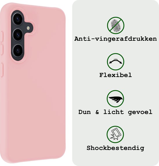 Coque pour Samsung A55 Coque Siliconen Back Cover Case - Coque pour Samsung Galaxy A55 Case Cover Case - Rose Clair - 2 Pièces