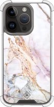 Casimoda® hoesje - Geschikt voor iPhone 13 Pro - Parelmoer Marmer - Shockproof case - Extra sterk - TPU/polycarbonaat - Multi, Transparant