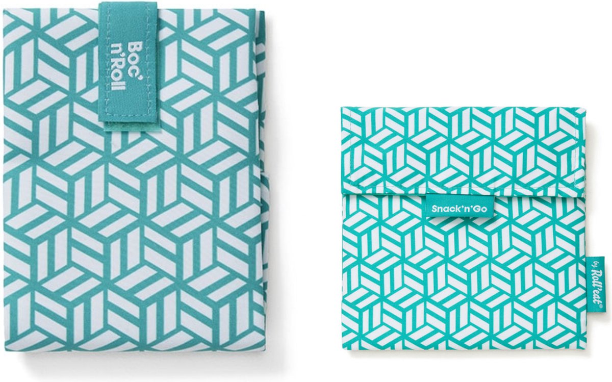 Goedkoopste Roll'Eat Tiles Green - Boc'n Roll en Snack'n'Go Duo - Default - Eco-friendly Foodwraps - Zero-waste Lunchoplossing - Herbruikbare Lunchverpakking