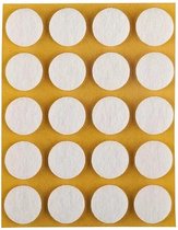 Suki meubelviltjes - Ø 17 mm 60 stuks - Anti kras vloerbescherming - Wit - Zelfklevend