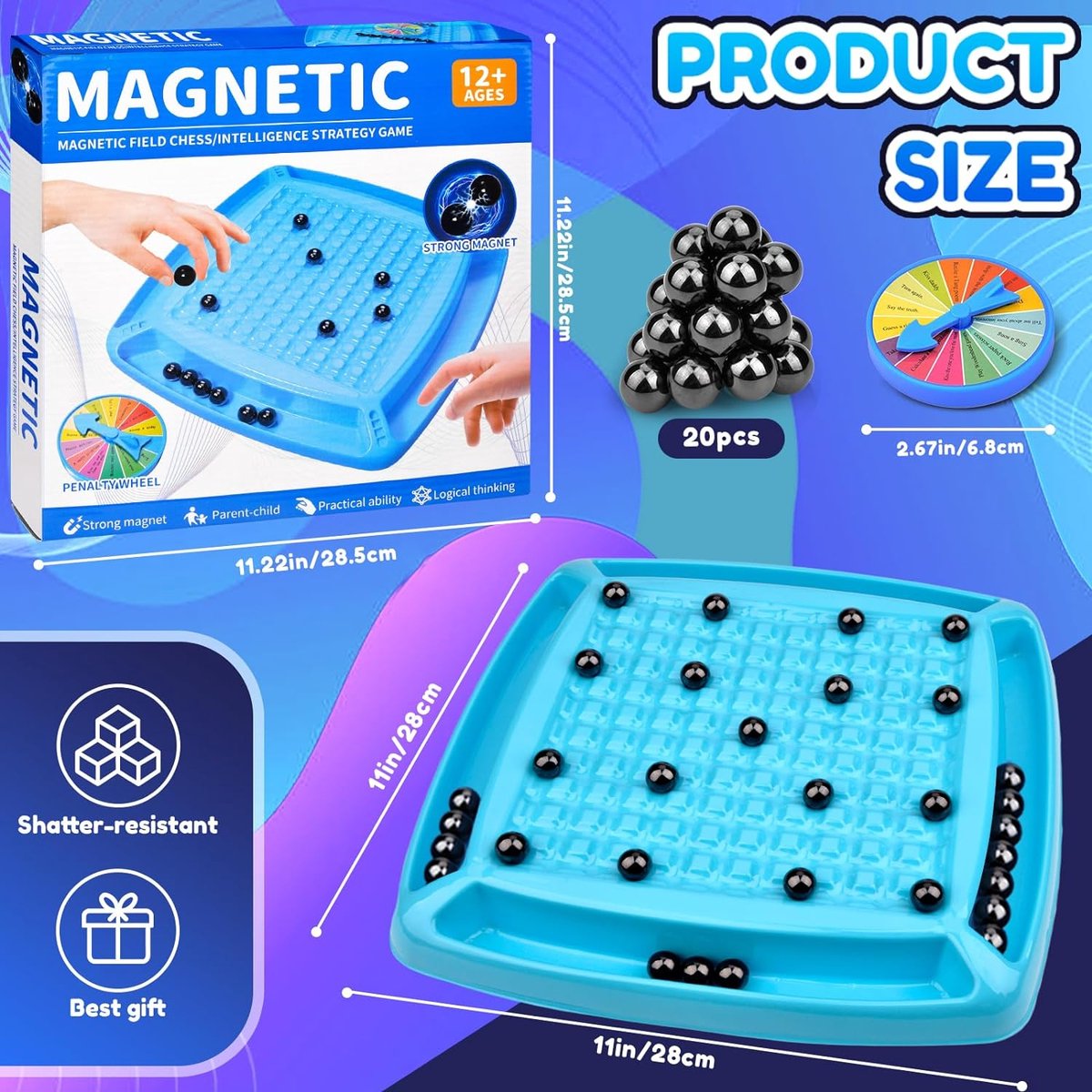 Magnetisch tafelspel, magnetisch schaakspel, magnetisch schaakspel, magnetisch schaakspel, magnetisch schaakbord, feestaccessoires voor familiebijeenkomsten, kamperen