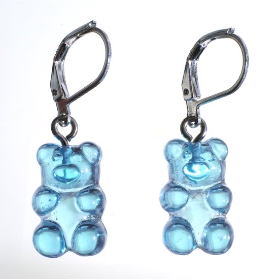 Boucles d'oreilles argent Gummy Bear bleu