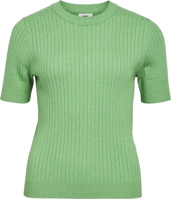 Object Objnoelle S/s Knit T-shirt Tops & T-shirts Dames - Shirt - Groen - Maat S