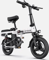 T14 vouwbaar Fatbike E-bike 250 Watt motorvermogen topsnelheid 25 km/u Fat tire 14’’ banden kilometerstand 35km elektrische modus Wit