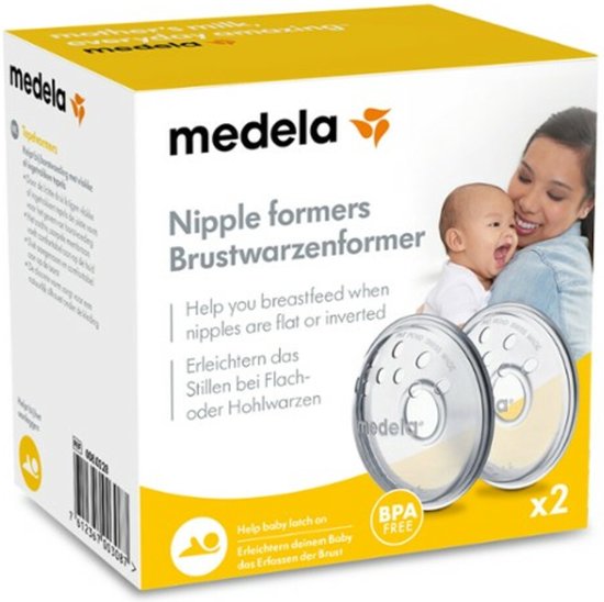 Medela Tepelvormers helpen je platte of ingetrokken tepels voor een voeding te vormen - 2 stuks van Medela — afbeelding 2