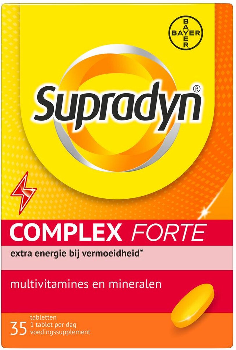Goedkoopste Supradyn Complex Forte Tabletten | 35 stuks | Bevat 22 Hooggedoseerde Multivitaminen en Mineralen | Ondersteunt Energie bij Vermoeidheid en Veeleisende Periodes