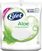 Papier toilette Edet Moist Aloe - 3 x 40 pièces - Pack économique