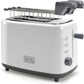 Broodrooster BXTOA820E - 6 Warmteniveaus & 2 Wijde Gleuven - Toaster met Verwijderbare Tangen - Ontdooien - met Lade om Kruimels Op te Vangen