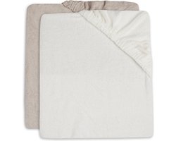 Product: Jollein - Aankleedkussenhoes Badstof 50x70cm - Zachte Hoes Baby Aankleedkussen - Ivory/Nougat - 2 Stuks, van het merk Jollein