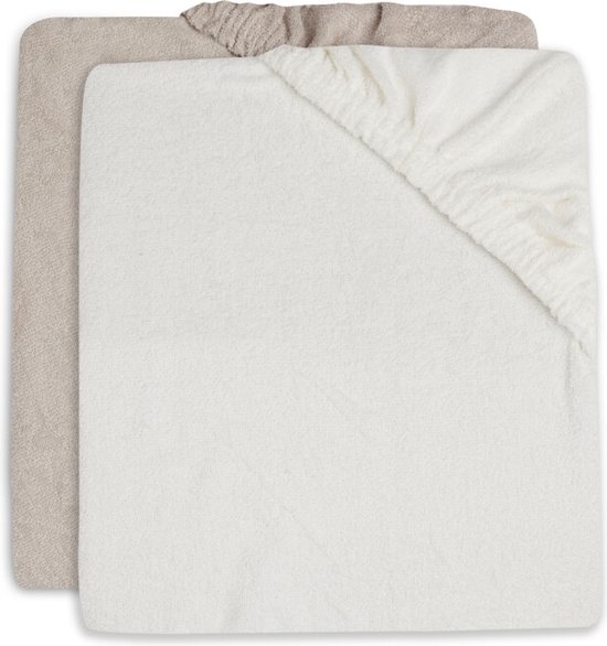 Jollein Aankleedkussenhoes Badstof 50x70cm - Ivory/Nougat - 2 Stuks