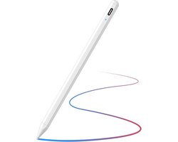 Ntech Stylus Pen - Alternatief voor Apple Pencil – Geschikt voor Apple iPad - Stylus Pencil met Magnetic & USB C Opladen - Handdetectie - Wit
