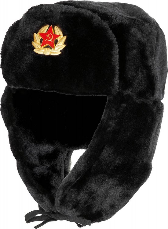 Russische bontmuts - Maat M - Zwart - MFH