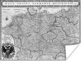 Historische en zwart witte kaart van Europa Poster 160x120 cm - Foto print op Poster (wanddecoratie woonkamer / slaapkamer) / Europese steden Poster XXL / Groot formaat!