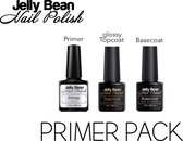 Jelly Bean Nail Polish Gel Nagellak - Primerpack - Base & Top coat nagellak set - Gel nagellak - UV gellak set - Topcoat - Basecoat - Primer - UV Nagellak 8ml