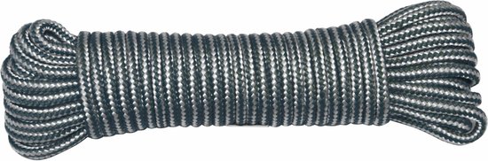 AMIG Paracord touw - 10 meter - D4mm - 100kg - PP/PE - legergroen/wit