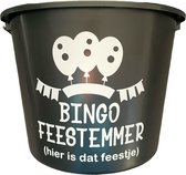 Cadeau Emmer-Bingo Feestemmer-12 liter-Zwart-Cadeau-Geschenk-Gift-Kado-Verjaardag