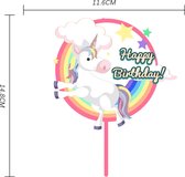 Taarttopper - eenhoorn - happy birthday - gefeliciteerd - unicorn - taartversiering