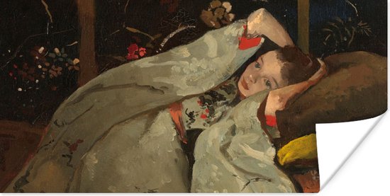 Poster Meisje in witte kimono - Schilderij van George Hendrik Breitner - 80x40 cm