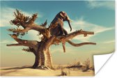 Poster Olifant - Boom - Natuur - Woestijn - 30x20 cm