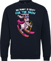 Sweater Ski Bunny Is Ready | Apres Ski Verkleedkleren | Fout Skipak | Apres Ski Outfit | Navy | maat L