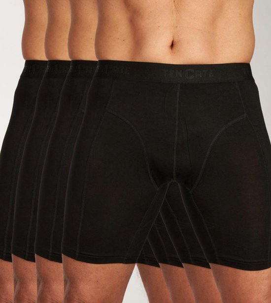 ten Cate Basics men shorts longs en viscose de bambou (pack de 4) - boxers pour hommes jambes longues - noir - Taille: M