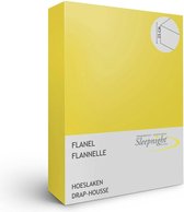 Hoeslaken flanelle jaune (hauteur d'angle 25 cm)