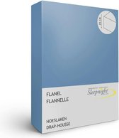 Sleepnight Hoeslaken - Flanel - (hoekhoogte 25 cm ) bleu - B 90 x L 200 cm - 1-persoons - Geschikt voor Standaard Matras - 517388-B 90 x L 200 cm