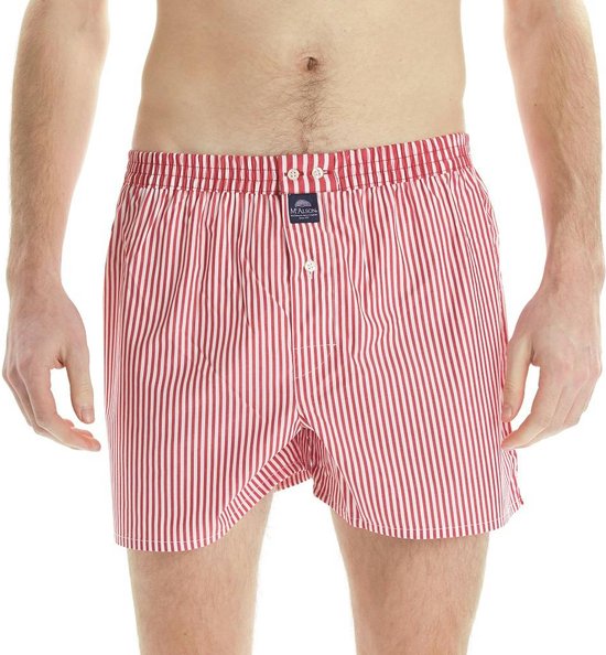 McAlson Wijde boxershort - Red - maat S (S) - Heren Volwassenen - 100% katoen- M0237-S