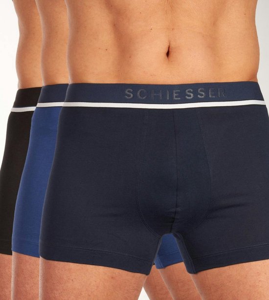 Shorts homme Schiesser - pack de 3 - Zwart - Bleu foncé - Blauw - Taille L