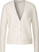 Street One LTD QR v-neck cardigan Dames Vest - cream white melange - Maat 46