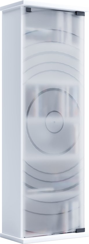 VCM Holz CD DVD Stand Regal Schrank Aufbewahrung Standregal Ständer Glastür Tilano M